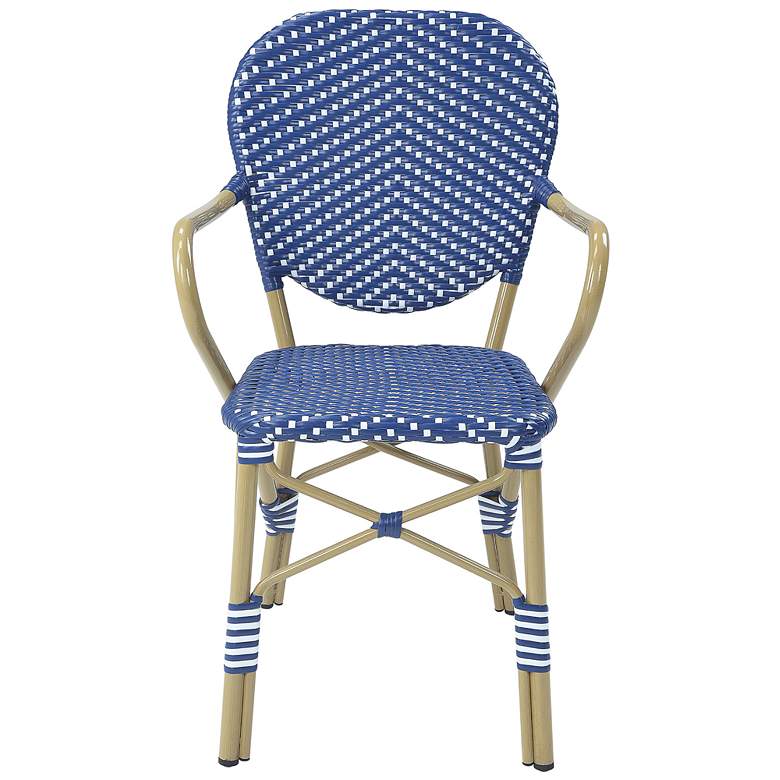 Image 3 Eleanor Blue White Wicker Patio Chairs Set of 2 more views
