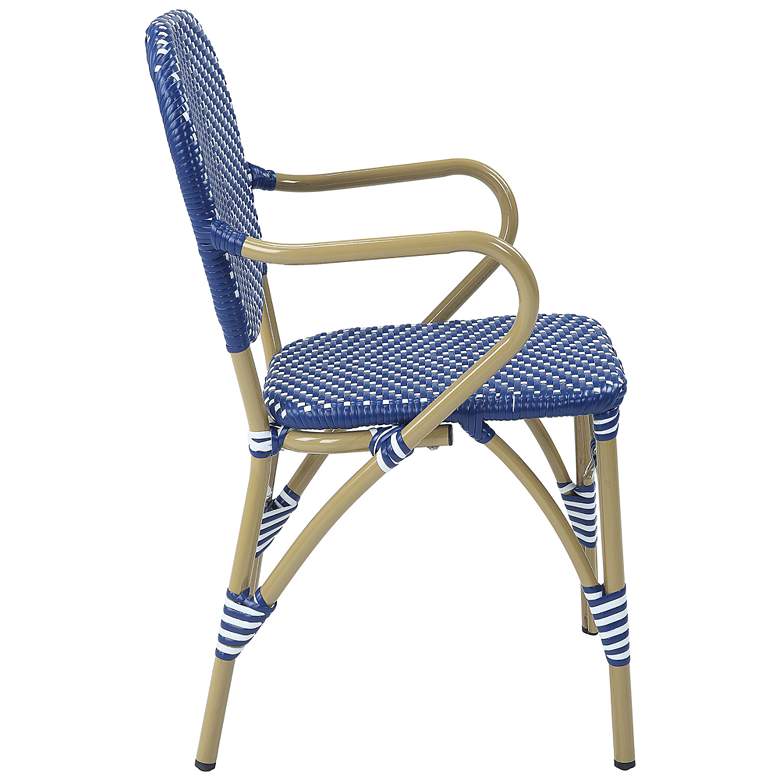 Image 4 Eleanor Blue White Wicker Patio Chairs Set of 2 more views