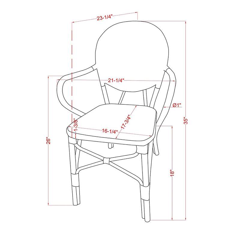 Image 6 Eleanor Blue White Wicker Patio Chairs Set of 2 more views