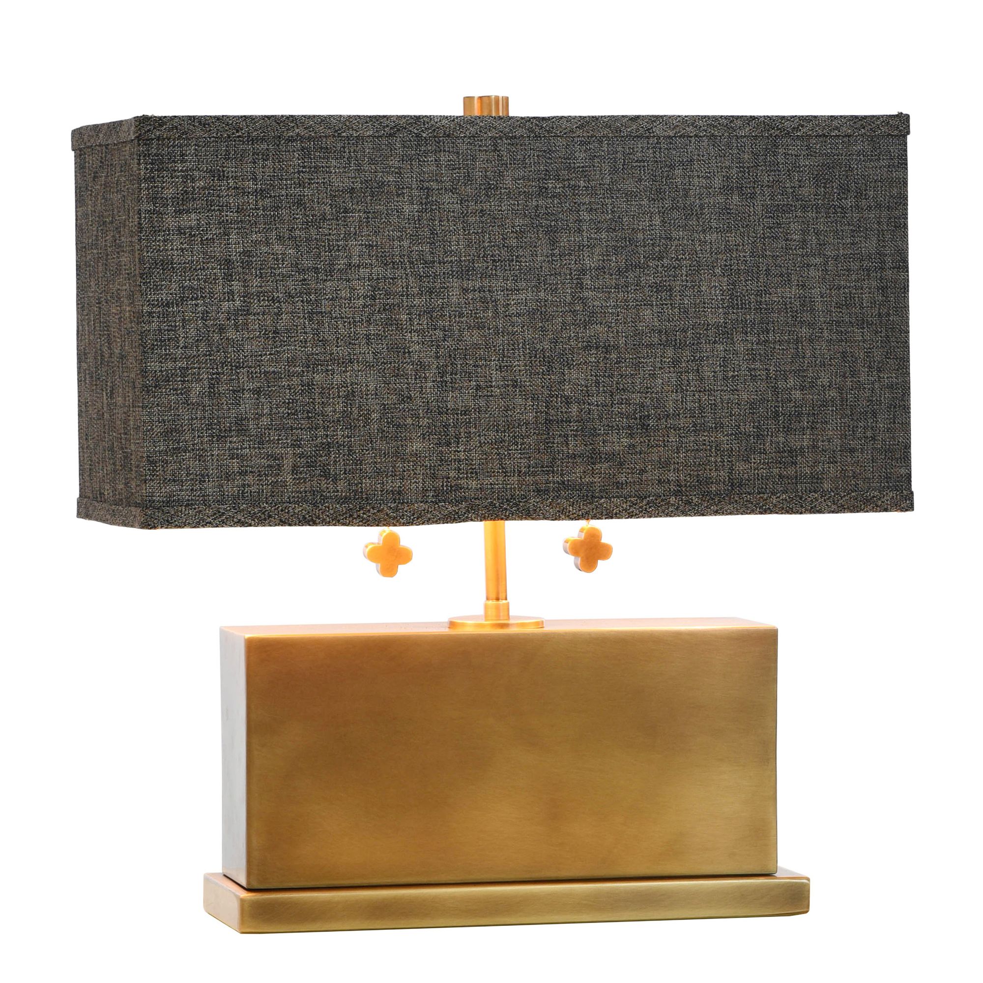Image 3 Eleanora 17" High Polished Brass Rectangular Table Lamp more views