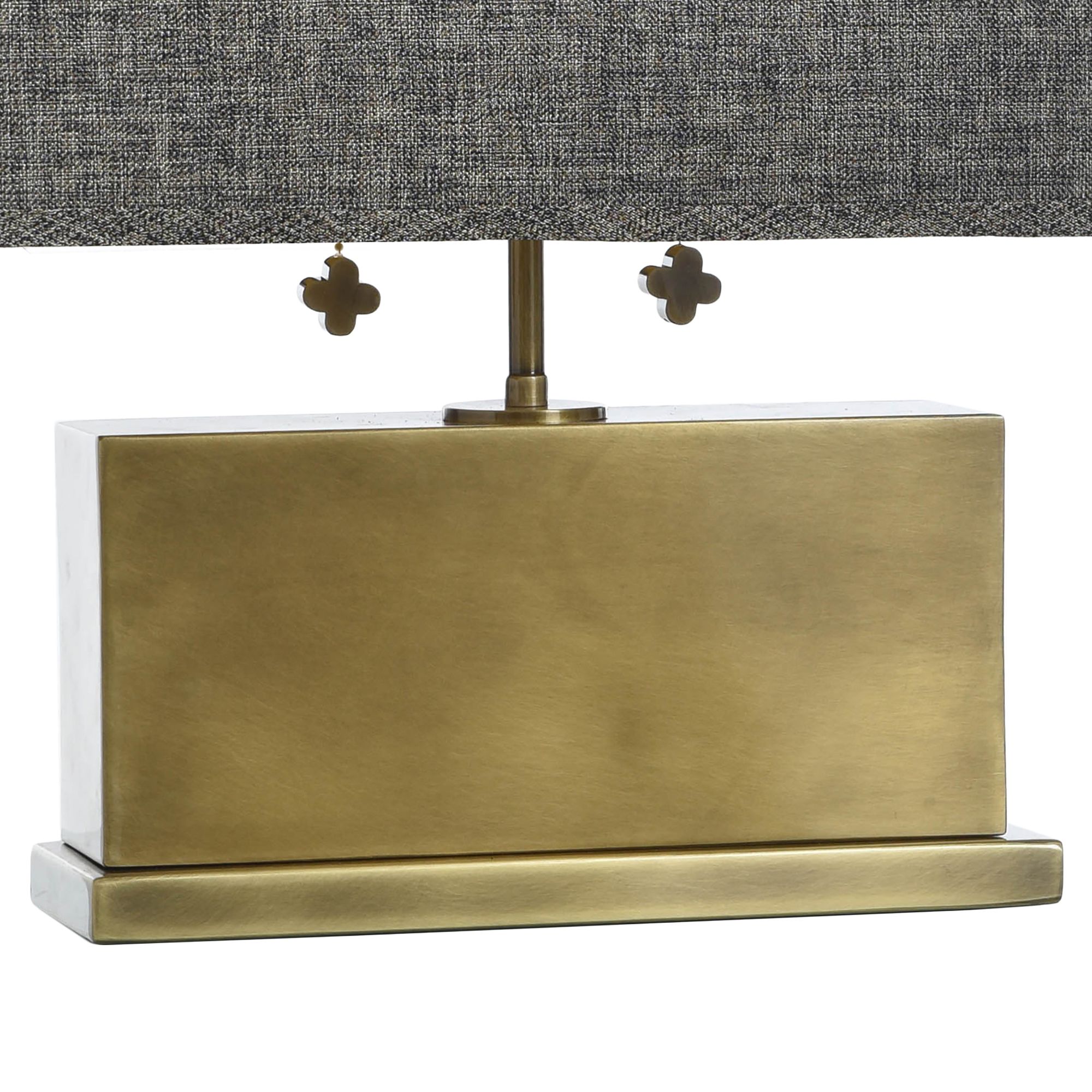 Image 4 Eleanora 17" High Polished Brass Rectangular Table Lamp more views