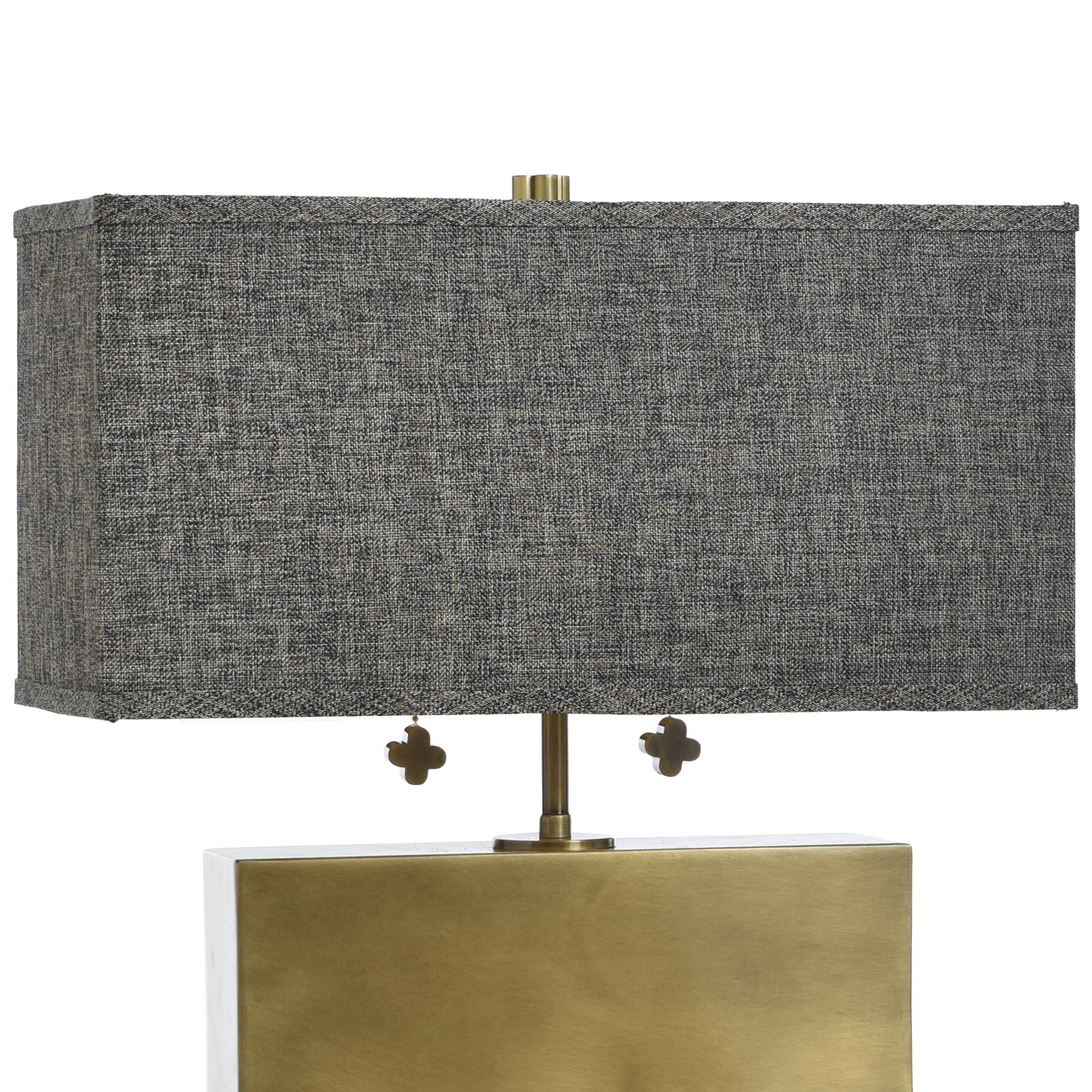 Image 5 Eleanora 17" High Polished Brass Rectangular Table Lamp more views