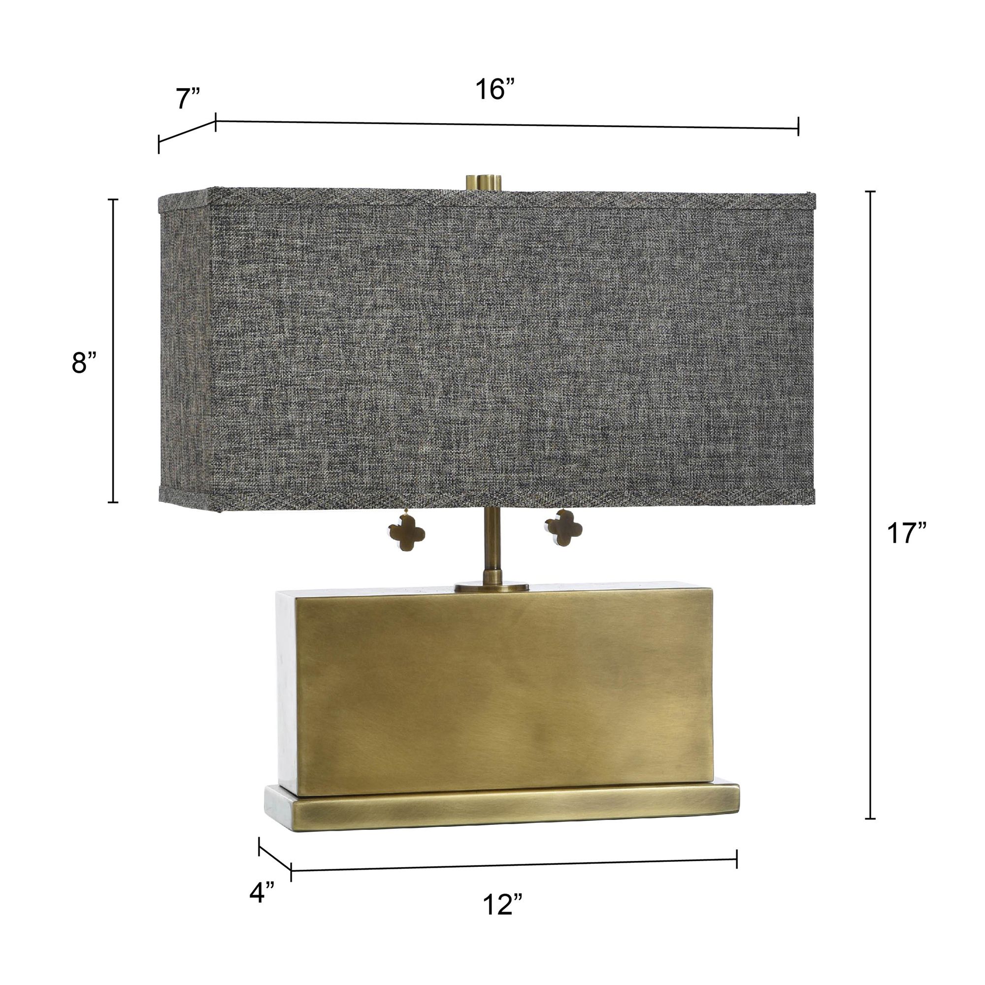 Image 7 Eleanora 17" High Polished Brass Rectangular Table Lamp more views
