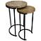 Electra 24" Round Nesting Table - Electrified Wood - White