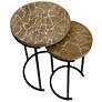 4_Electra 24" Round Nesting Table - Electrified Wood - White more views
