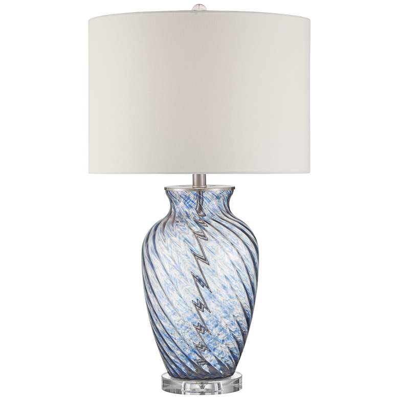 Image 2 Electra 27 3/4" High Blue Art Glass Table Lamp