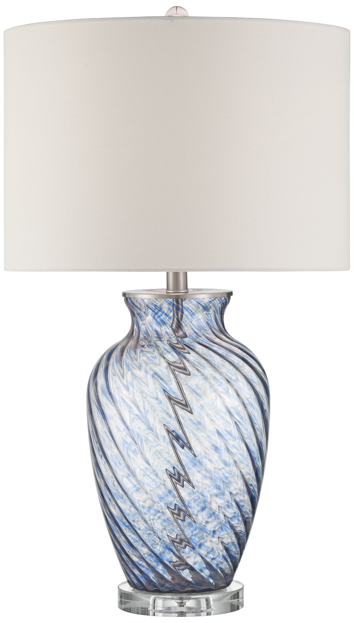 Image 2 Electra 27 3/4" High Modern Blue Art Fluted Glass Table Lamp