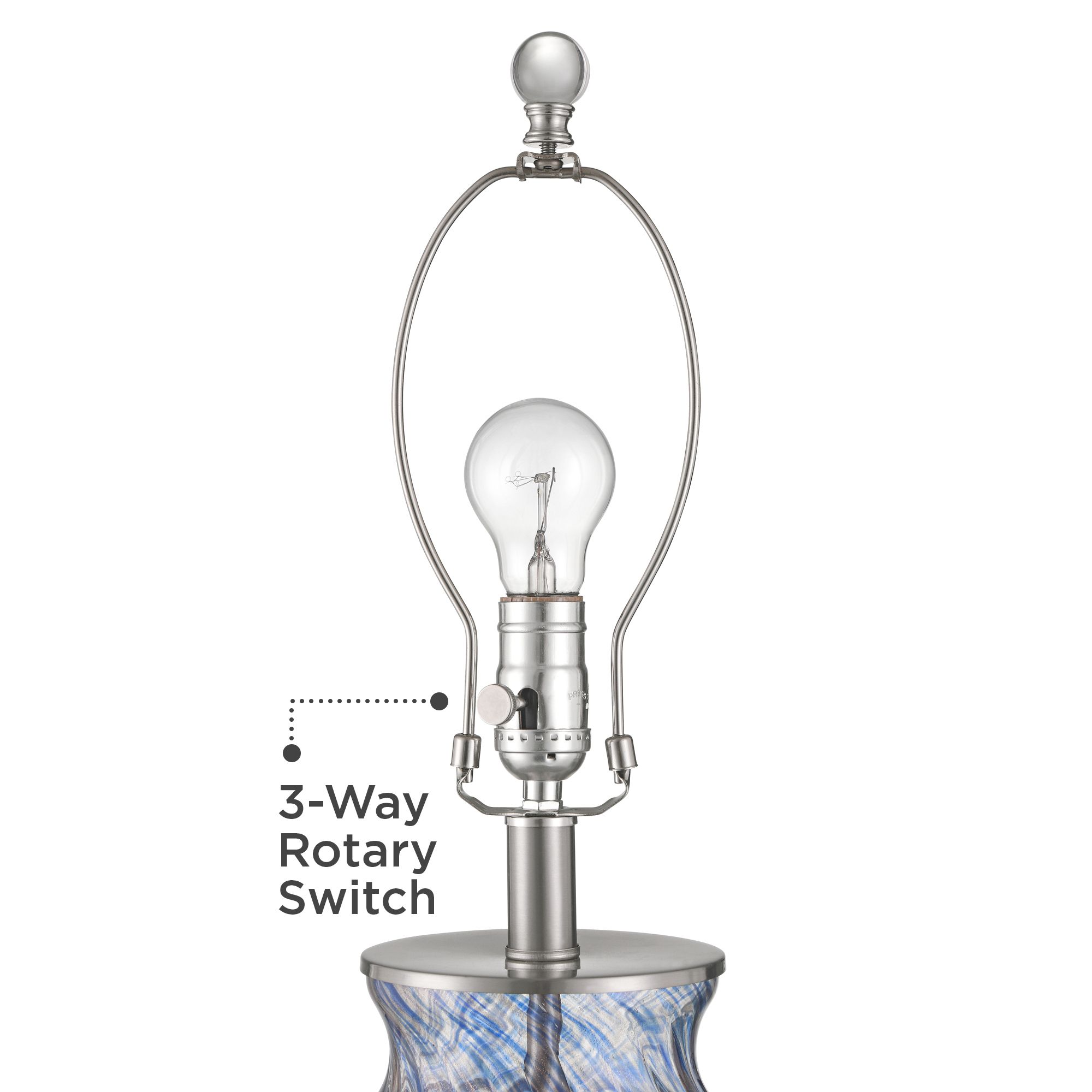 Image 4 Electra 27 3/4" High Modern Blue Art Fluted Glass Table Lamp more views