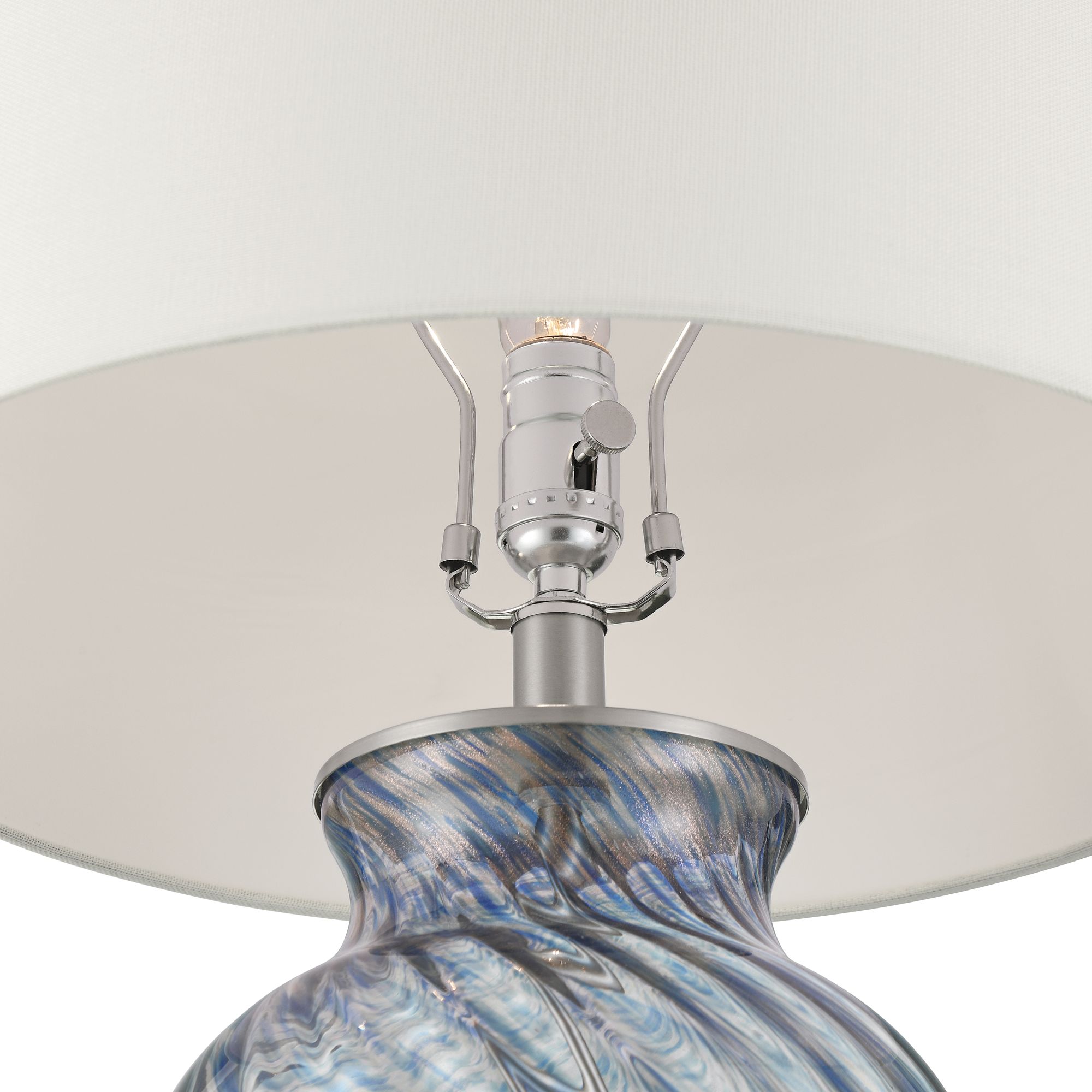 Image 5 Electra 27 3/4" High Modern Blue Art Fluted Glass Table Lamp more views