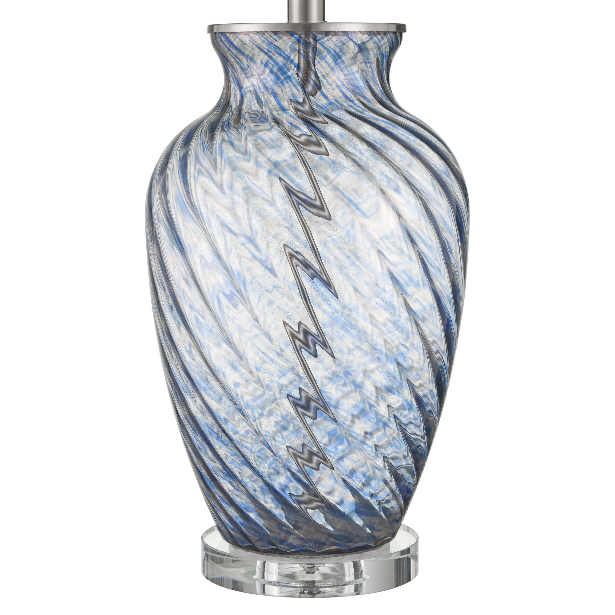 Image 6 Electra 27 3/4" High Modern Blue Art Fluted Glass Table Lamp more views