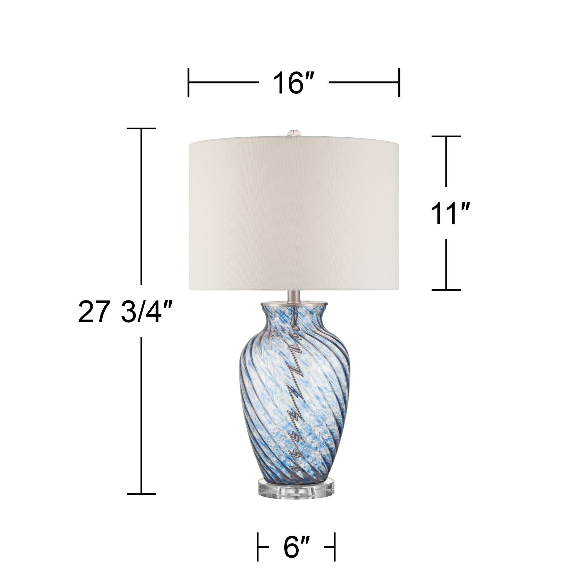 Watch A Video About the Electra Blue Art Glass Table Lamp