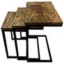 3_Electra 3 Piece Nesting Table Set - Electrified Wood - Black Iron more views