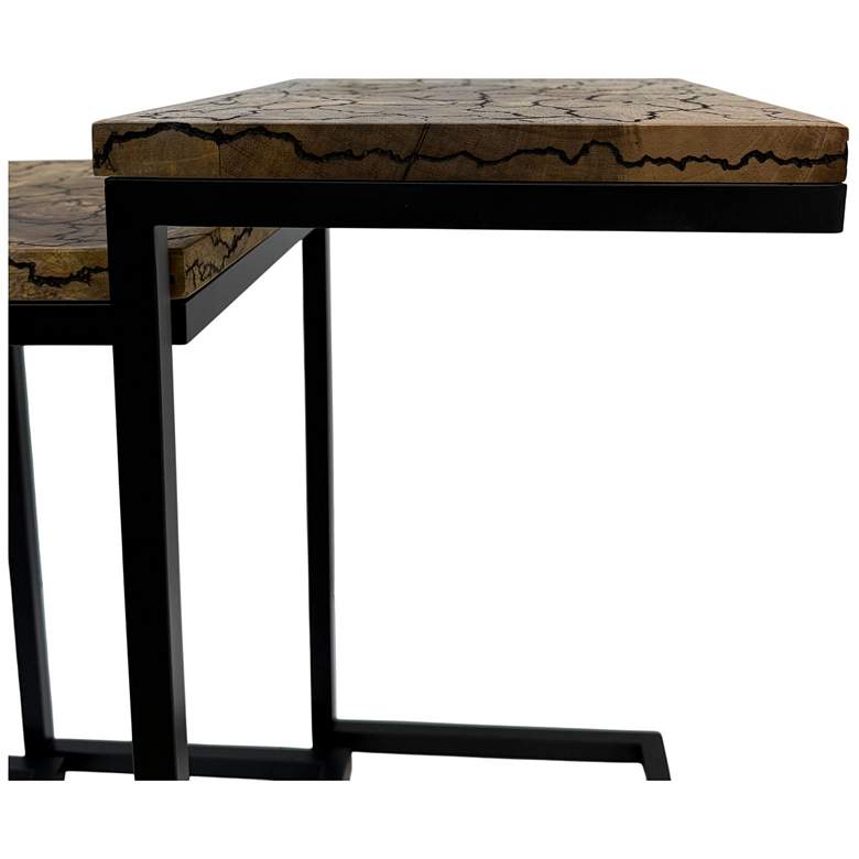 Image 5 Electra 3 Piece Nesting Table Set - Electrified Wood - Black Iron more views