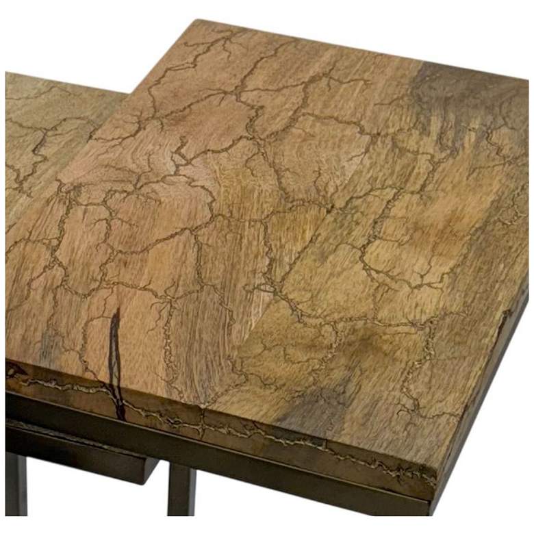 Image 4 Electra 3 Piece Nesting Table Set - Electrified Wood - Brass more views