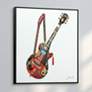 Electric Guitar 24" Square Framed Printed Art Glass Wall Art