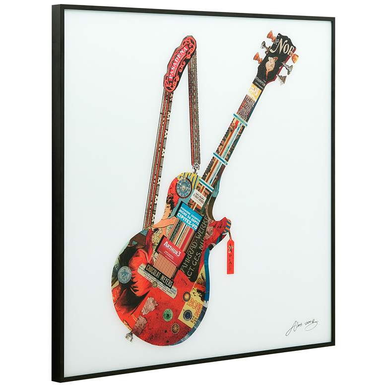 Image 4 Electric Guitar 24" Square Framed Printed Art Glass Wall Art more views