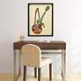 Electric Guitar 33" High Dimensional Collage Framed Wall Art