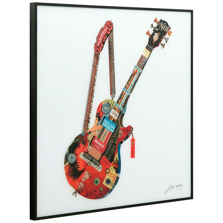 Image 4 Electric Guitar and Old Glory 24" Square Framed Wall Art Set more views