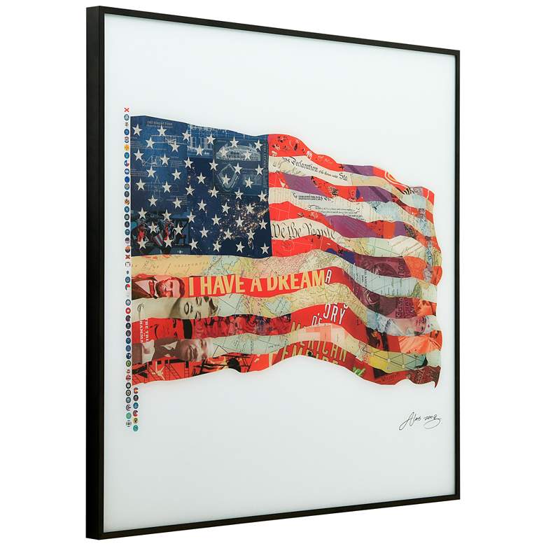 Image 5 Electric Guitar and Old Glory 24" Square Framed Wall Art Set more views
