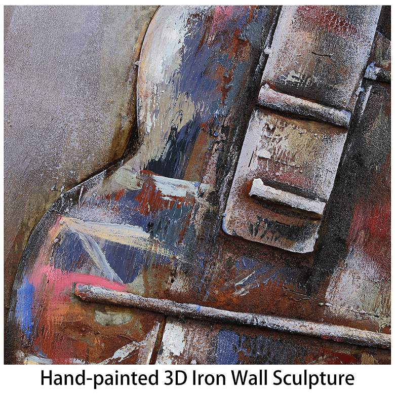Image 7 Electric Guitar" Mixed Media Iron Hand Painted Dimensional Wall Art more views