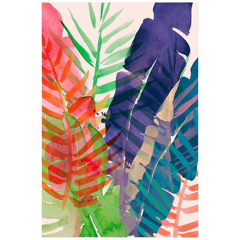 Image 2 Electric Palms 1 50 3/4" High Free Floating Glass Wall Art
