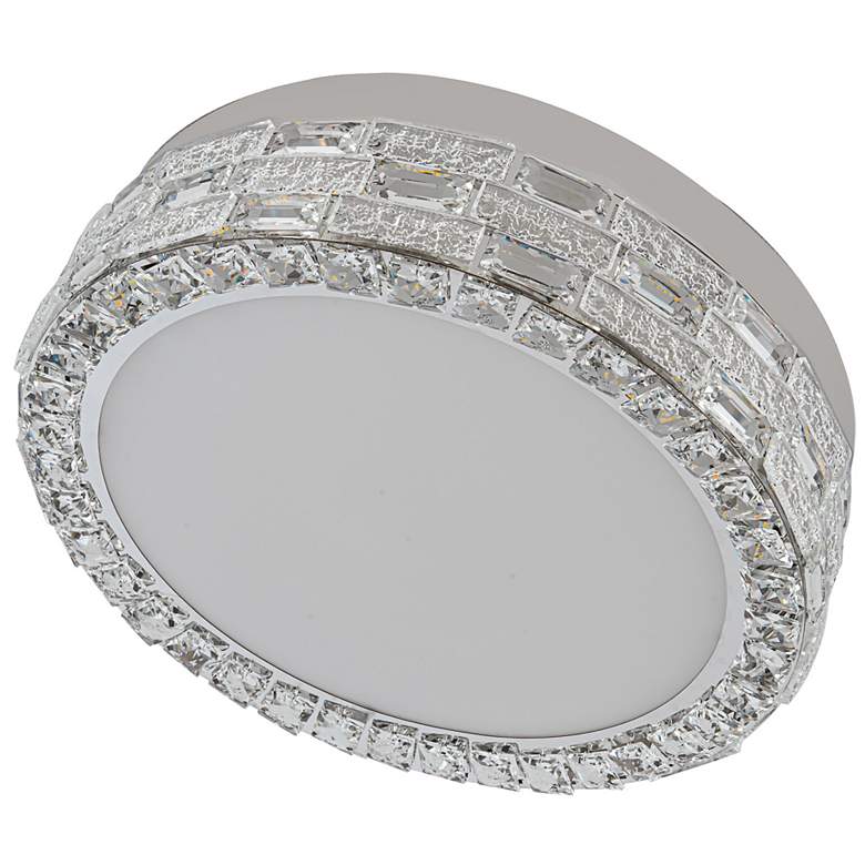 Image 3 Elegance 15.75" Wide Polished Nickel Flush Mount w/ Crystal Shade more views