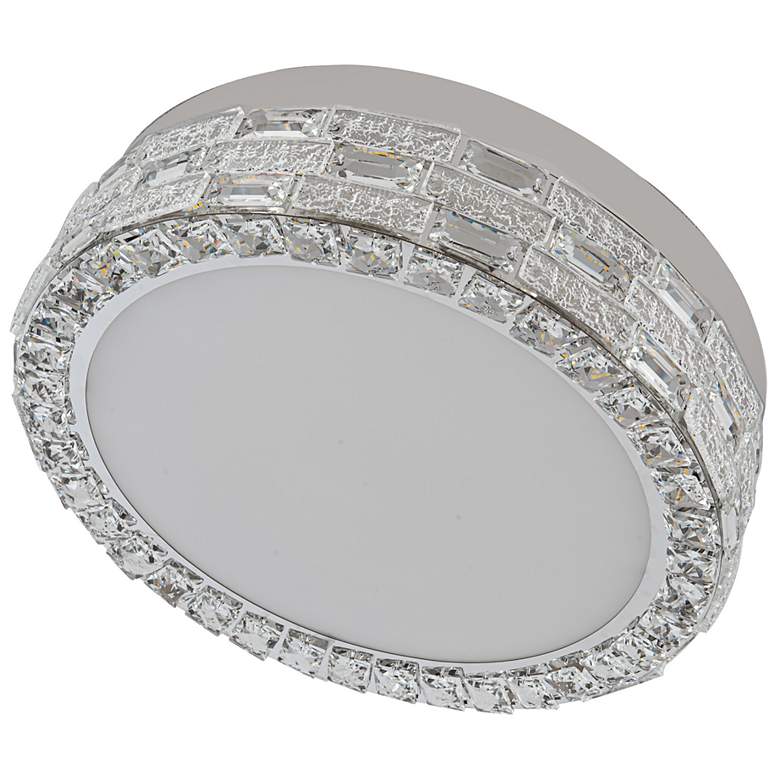 Image 3 Elegance 19.69" Wide Polished Nickel Flush Mount w/ Crystal Shade more views