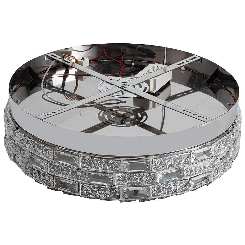 Image 7 Elegance 19.69" Wide Polished Nickel Flush Mount w/ Crystal Shade more views