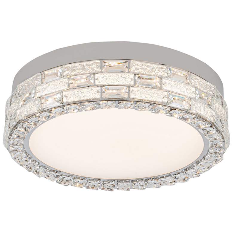 Image 1 Elegance 19 3/4"W Polished Nickel Crystal LED Ceiling Light