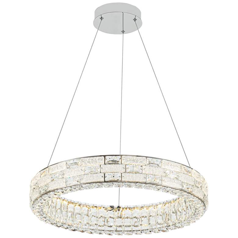 Image 1 Elegance 23.62" Wide Polished Nickel Chandelier w/ Crystal Shade