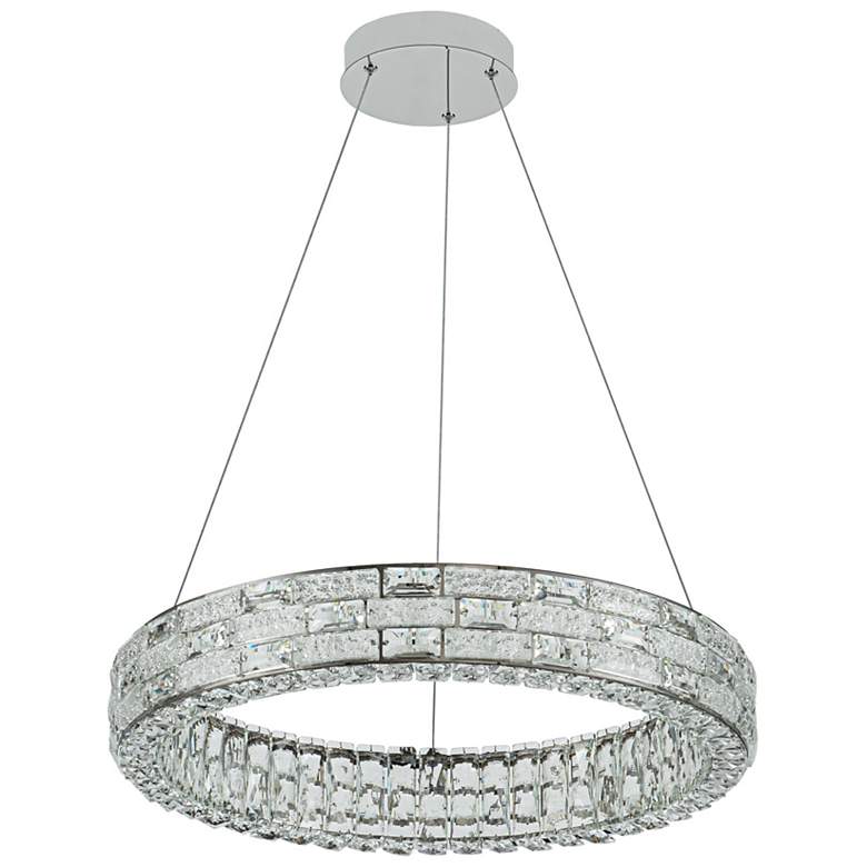 Image 2 Elegance 23.62" Wide Polished Nickel Chandelier w/ Crystal Shade more views