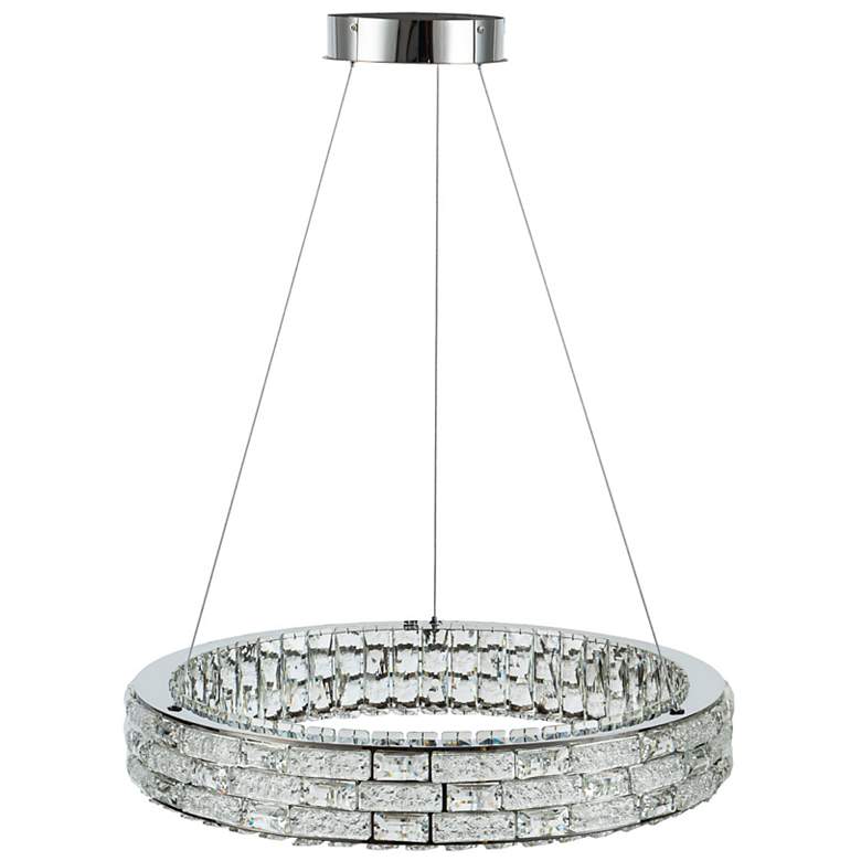 Image 4 Elegance 23.62" Wide Polished Nickel Chandelier w/ Crystal Shade more views