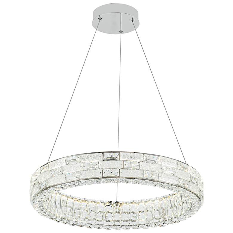 Image 5 Elegance 23.62" Wide Polished Nickel Chandelier w/ Crystal Shade more views