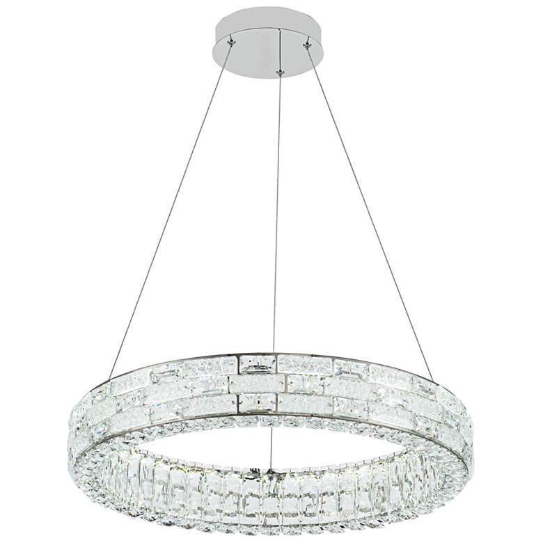 Image 6 Elegance 23.62" Wide Polished Nickel Chandelier w/ Crystal Shade more views