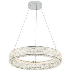 Elegance 23 1/2" Wide Polished Nickel Crystal LED Chandelier