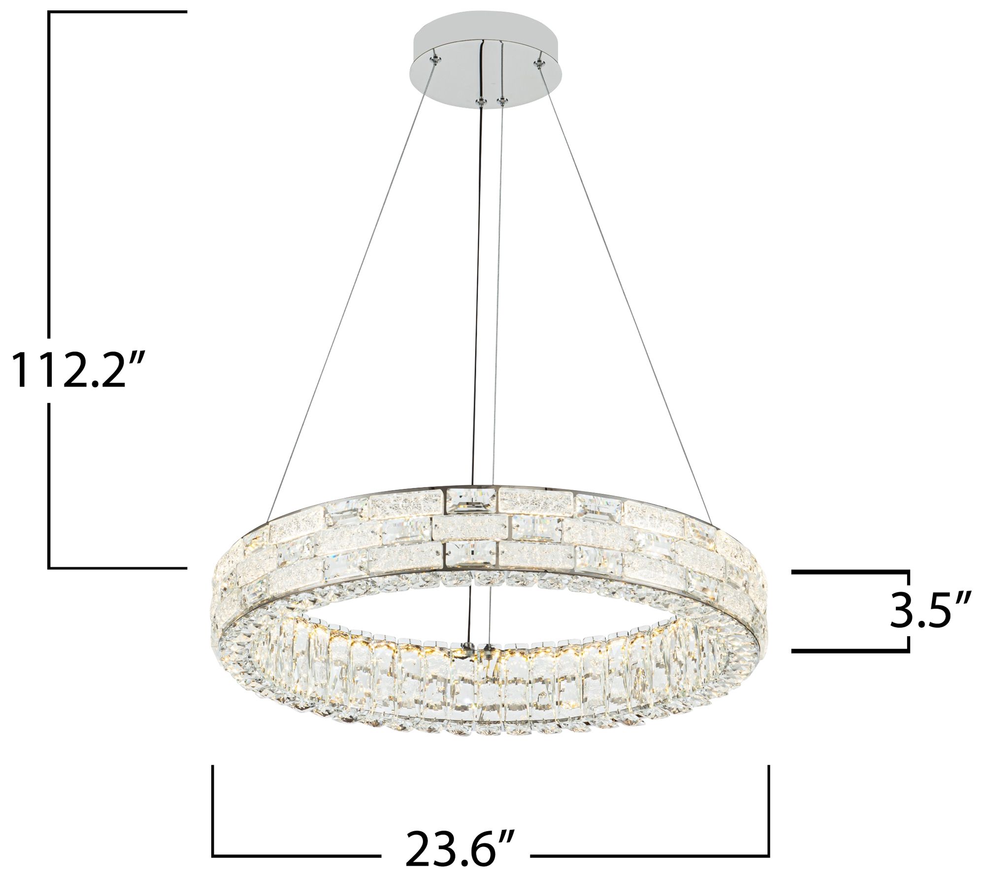 Elegance 23 1/2" Wide Polished Nickel Crystal LED Chandelier