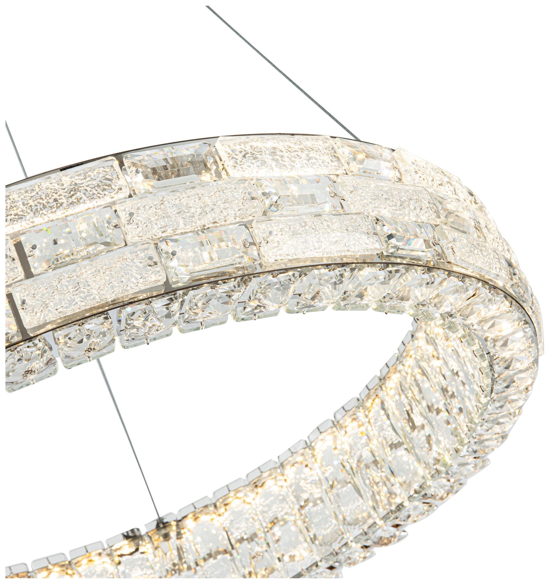 Elegance 23 1/2" Wide Polished Nickel Crystal LED Chandelier