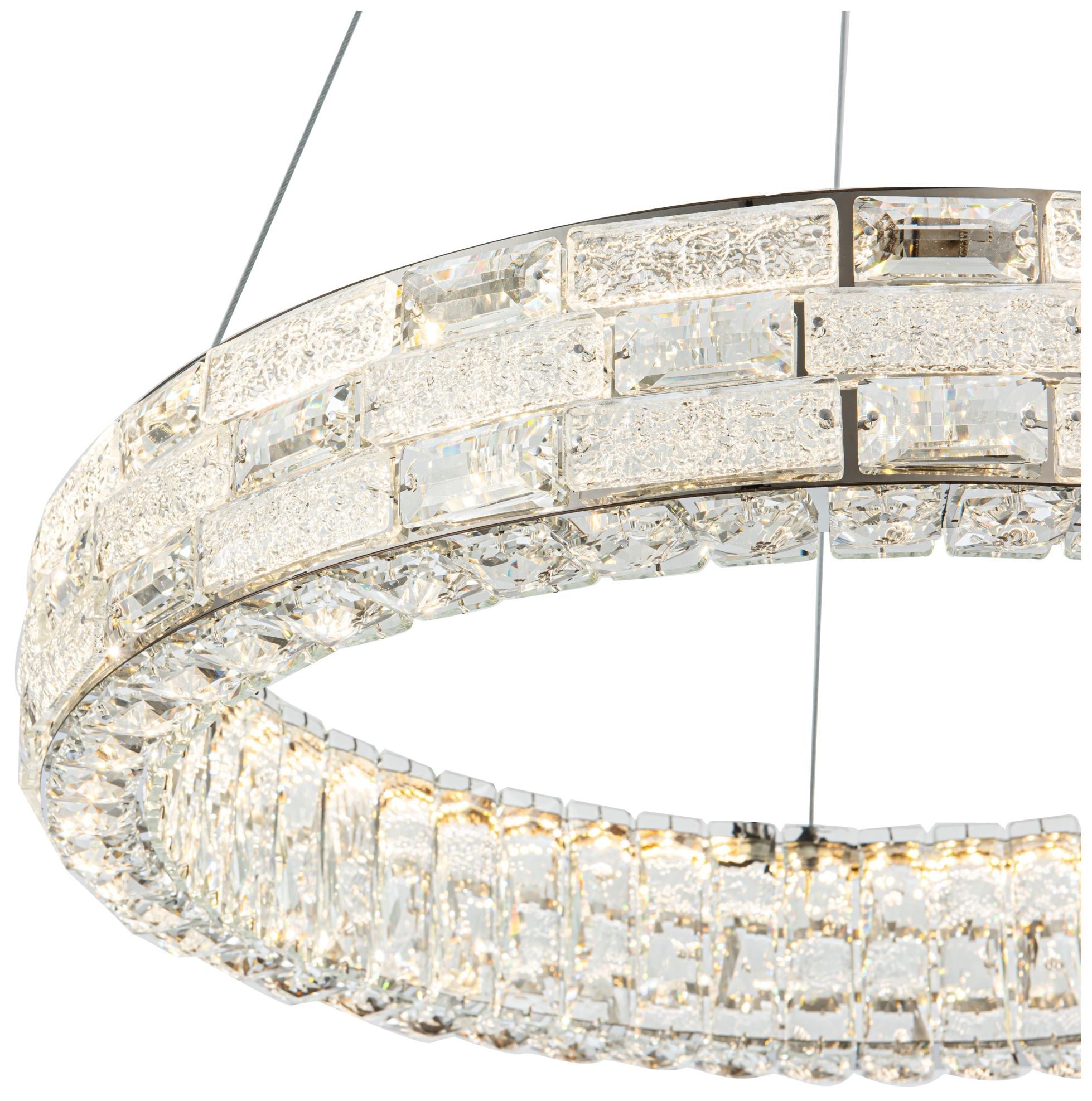 Elegance 23 1/2" Wide Polished Nickel Crystal LED Chandelier