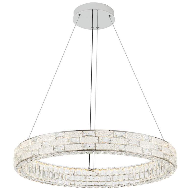 Image 1 Elegance 29.92" Wide Polished Nickel Chandelier w/ Crystal Shade