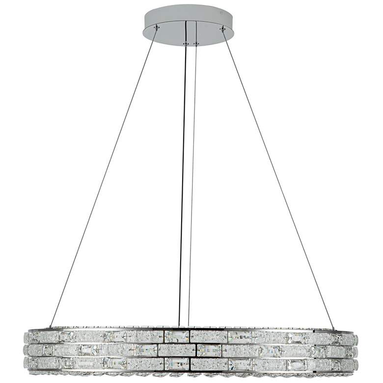 Image 3 Elegance 29.92" Wide Polished Nickel Chandelier w/ Crystal Shade more views