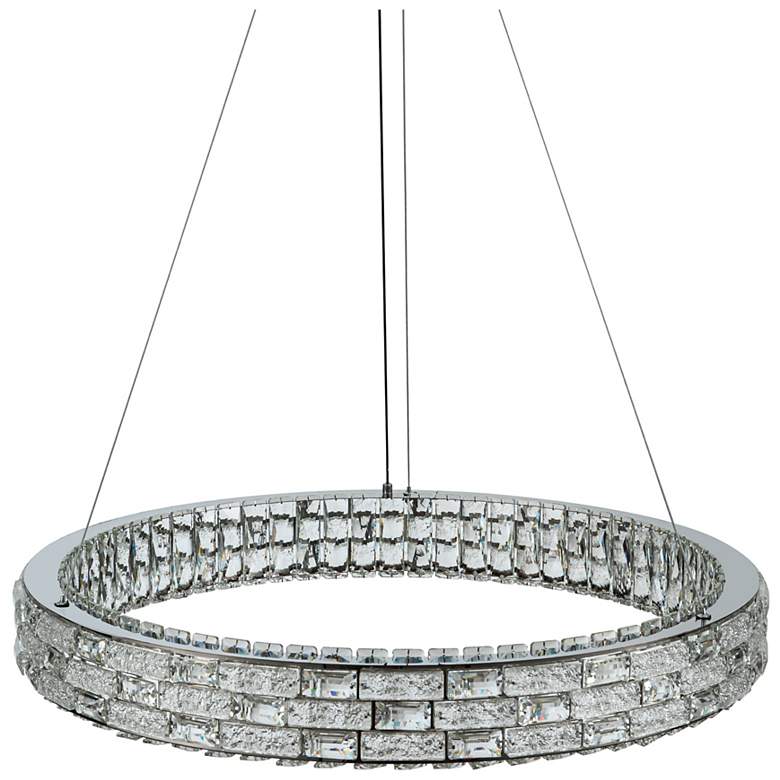 Image 4 Elegance 29.92" Wide Polished Nickel Chandelier w/ Crystal Shade more views