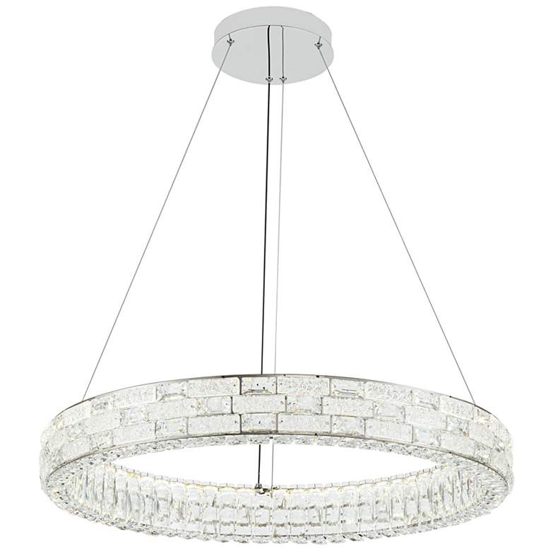 Image 6 Elegance 29.92" Wide Polished Nickel Chandelier w/ Crystal Shade more views