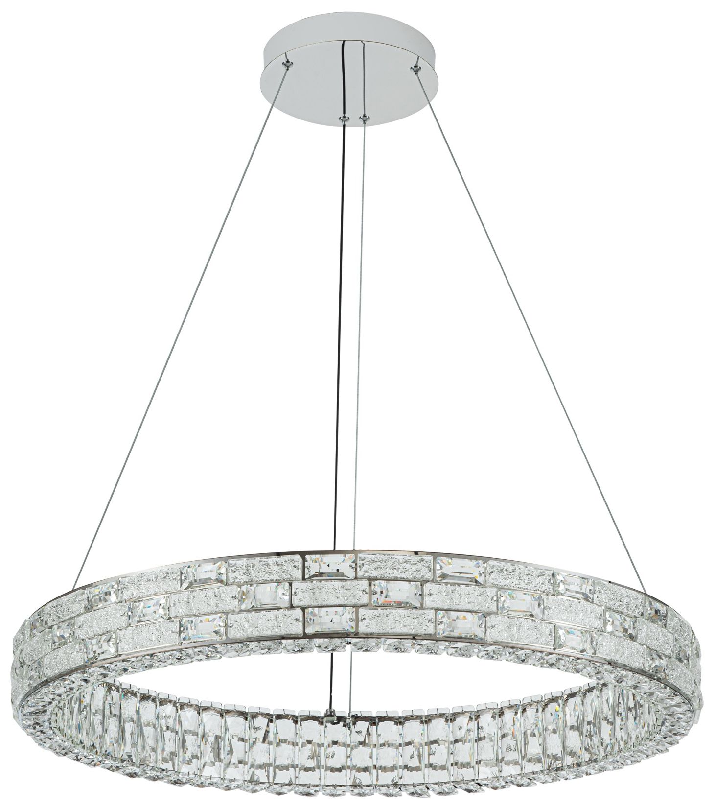 Image 2 Elegance 30" Wide Polished Nickel Crystal LED Chandelier more views