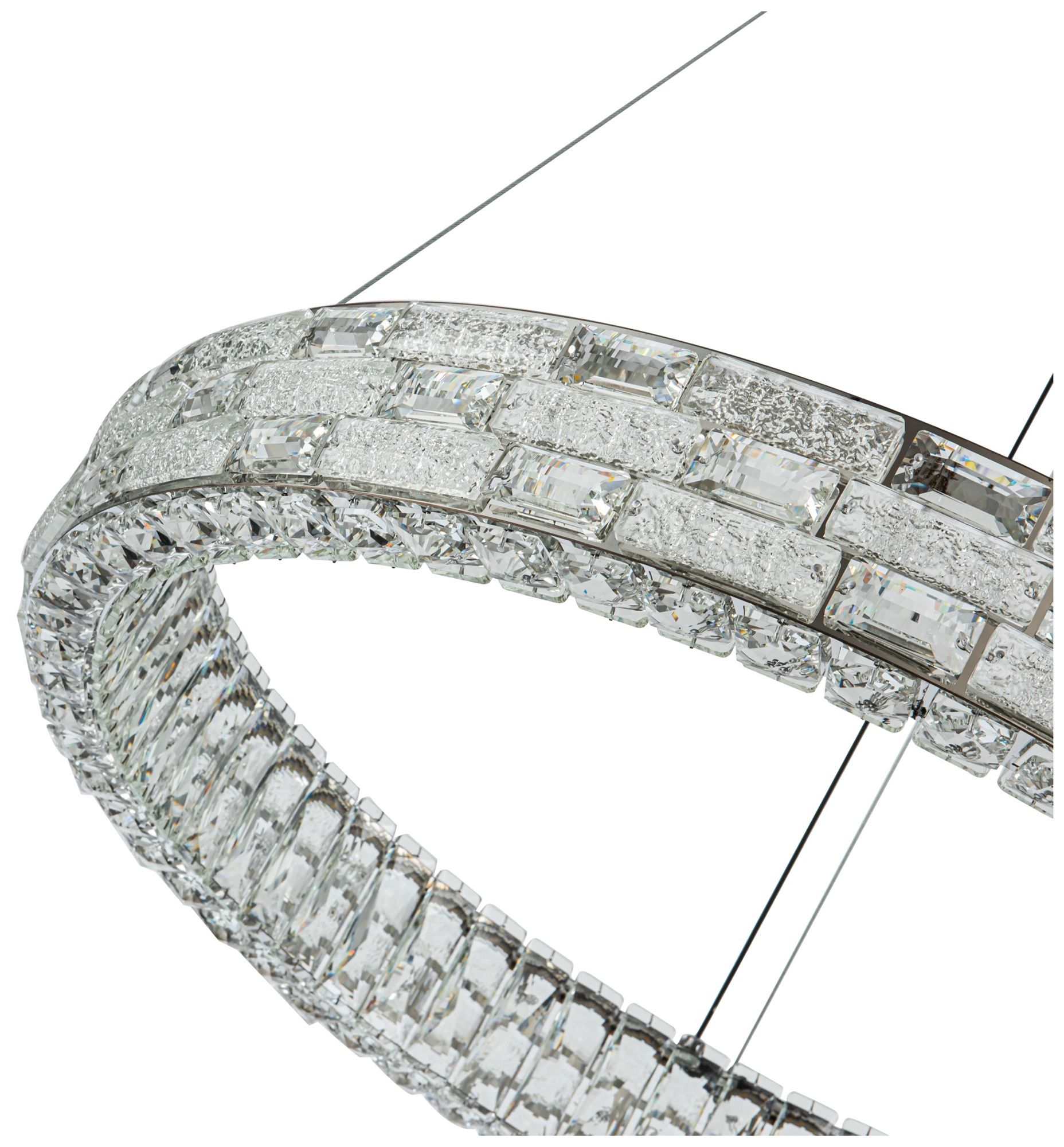 Elegance 30" Wide Polished Nickel Crystal LED Chandelier