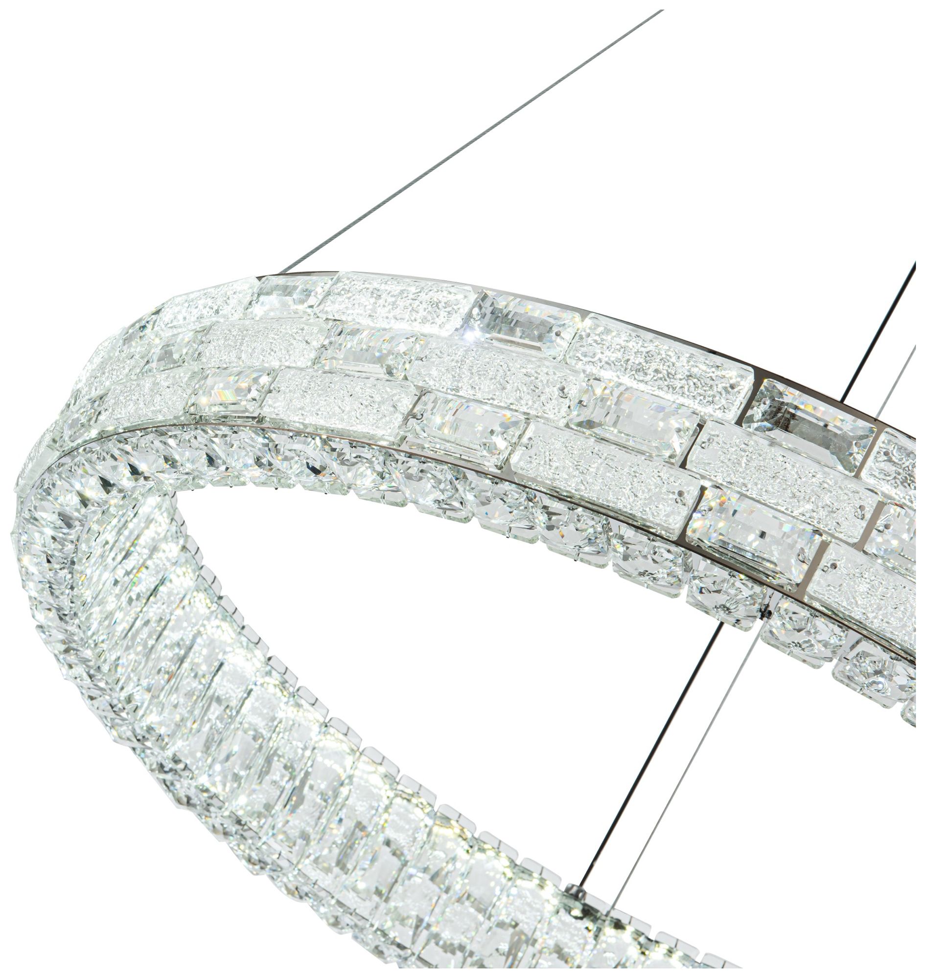 Elegance 30" Wide Polished Nickel Crystal LED Chandelier