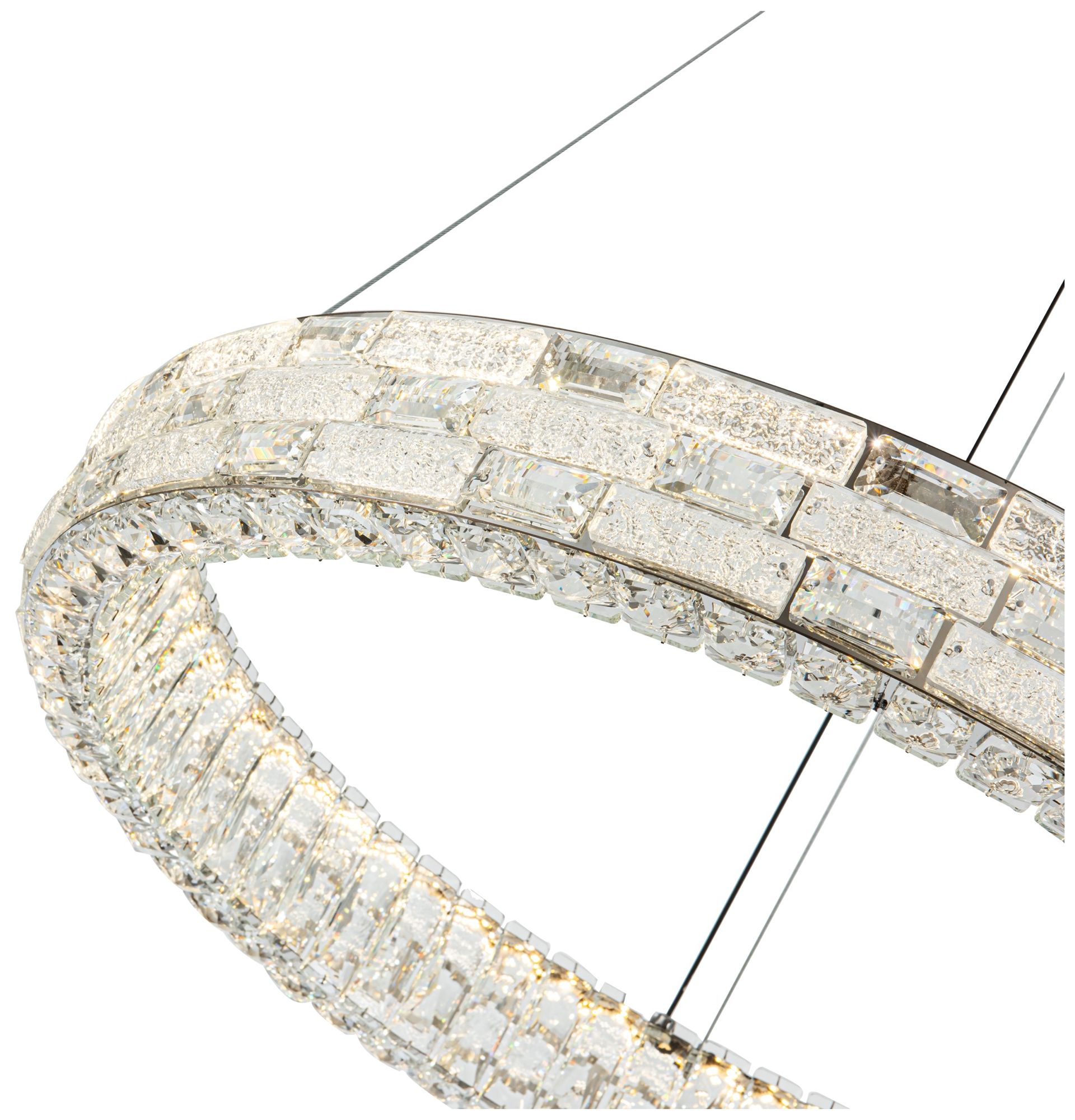 Elegance 30" Wide Polished Nickel Crystal LED Chandelier