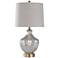 Elegance 32" Smoked Glass and Brushed Steel Metal Table Lamp