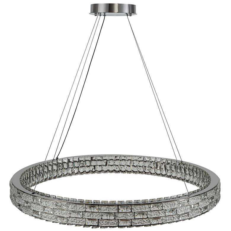 Image 2 Elegance 39.37" Wide Polished Nickel Chandelier w/ Crystal Shade more views