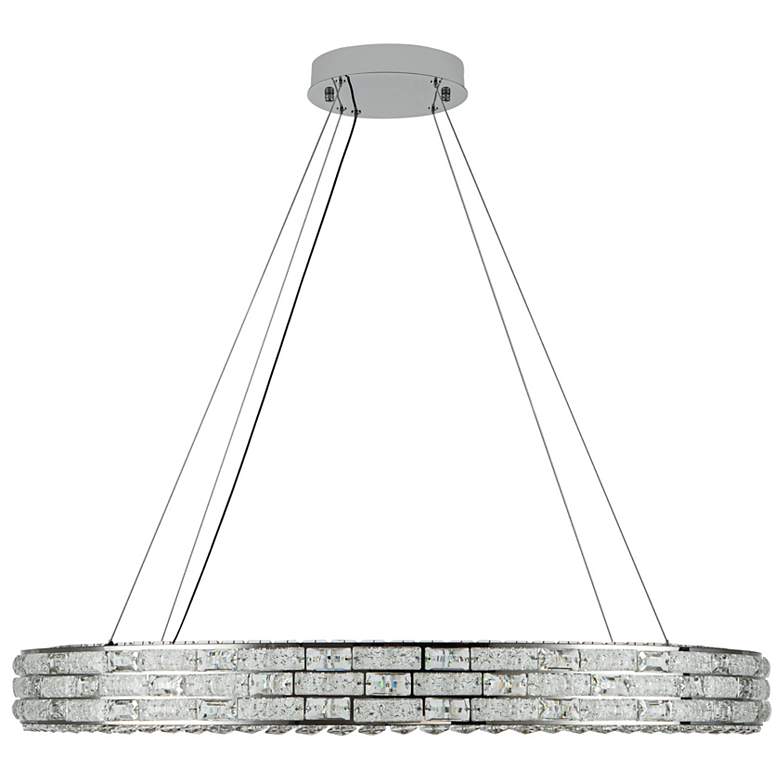 Image 3 Elegance 39.37" Wide Polished Nickel Chandelier w/ Crystal Shade more views