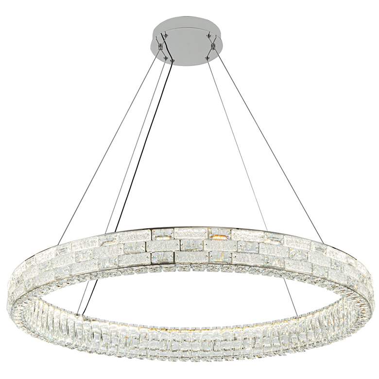 Image 5 Elegance 39.37" Wide Polished Nickel Chandelier w/ Crystal Shade more views